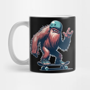 Cool funny bigfoot skateboarding Mug